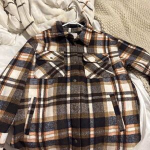 Plaid Button-Up Jacket